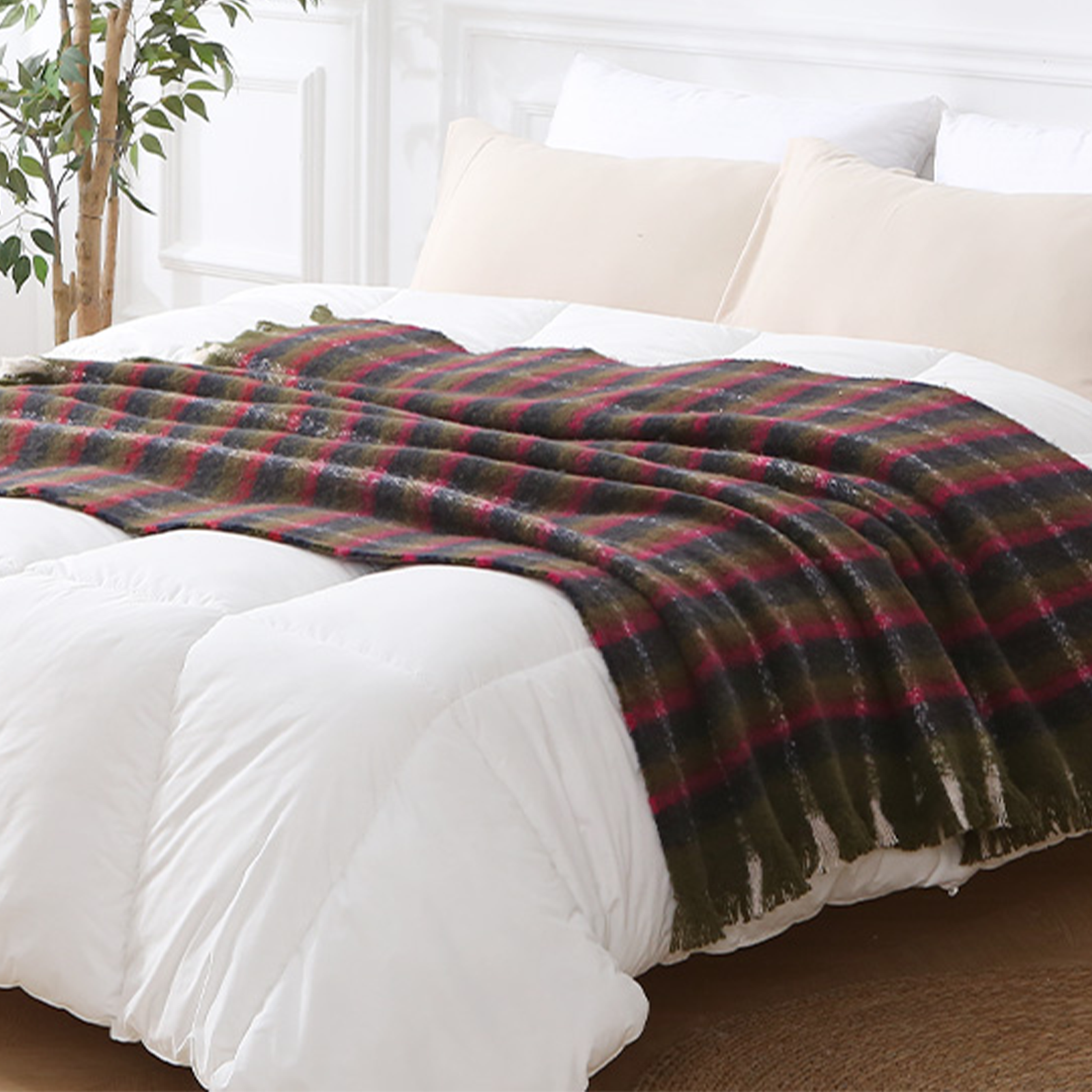 Christmas Plaid Throw Blanket