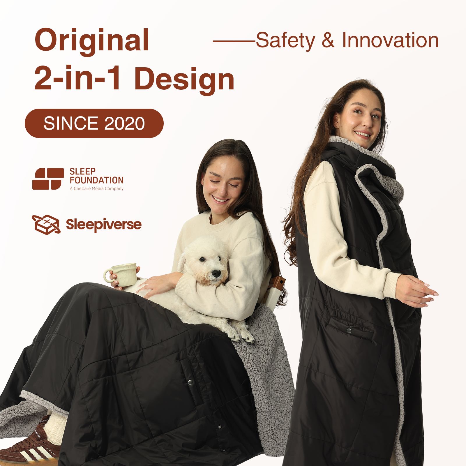2-in-1 Cordless Wearable Heated Blanket