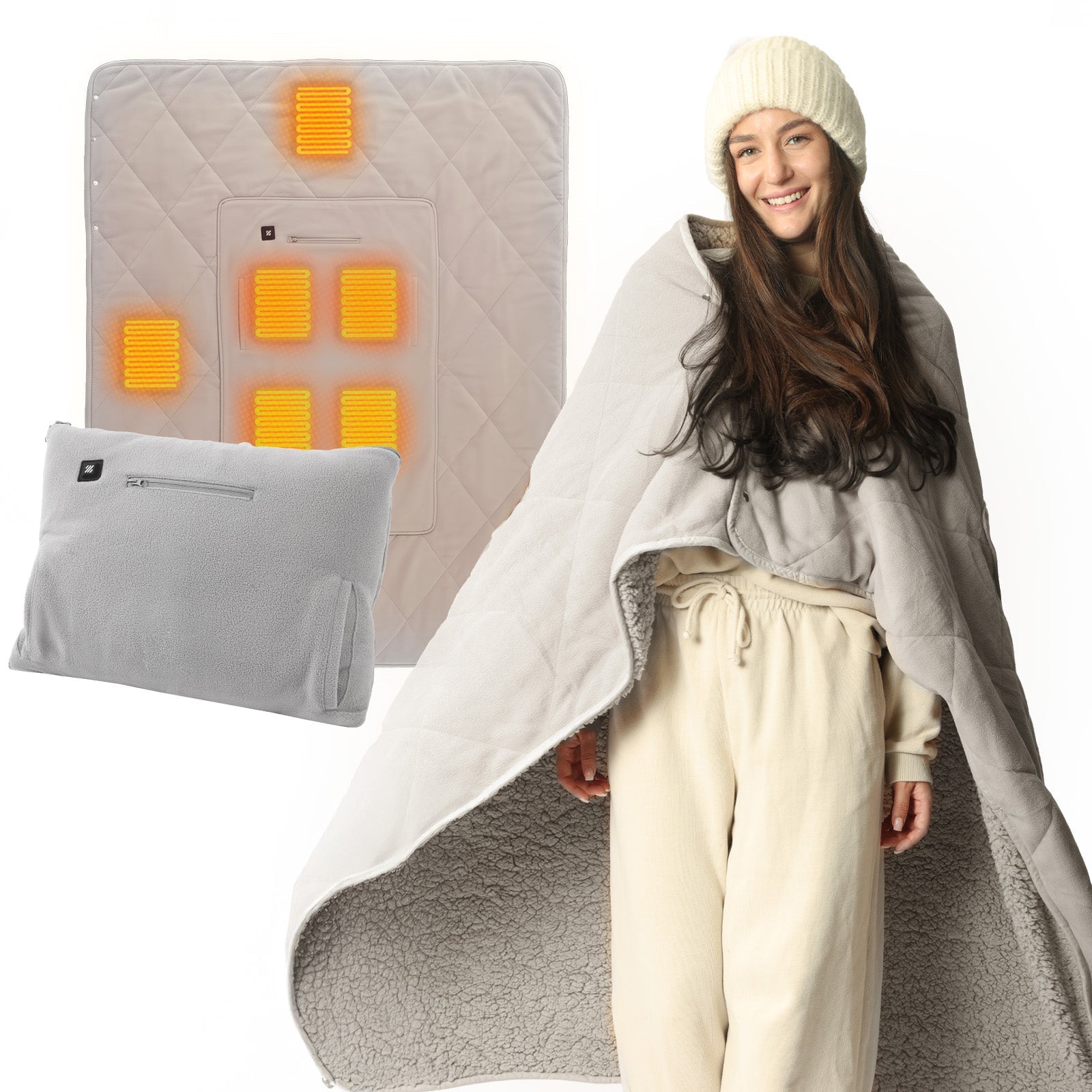 3-in-1 Battery Powered Heated Blanket