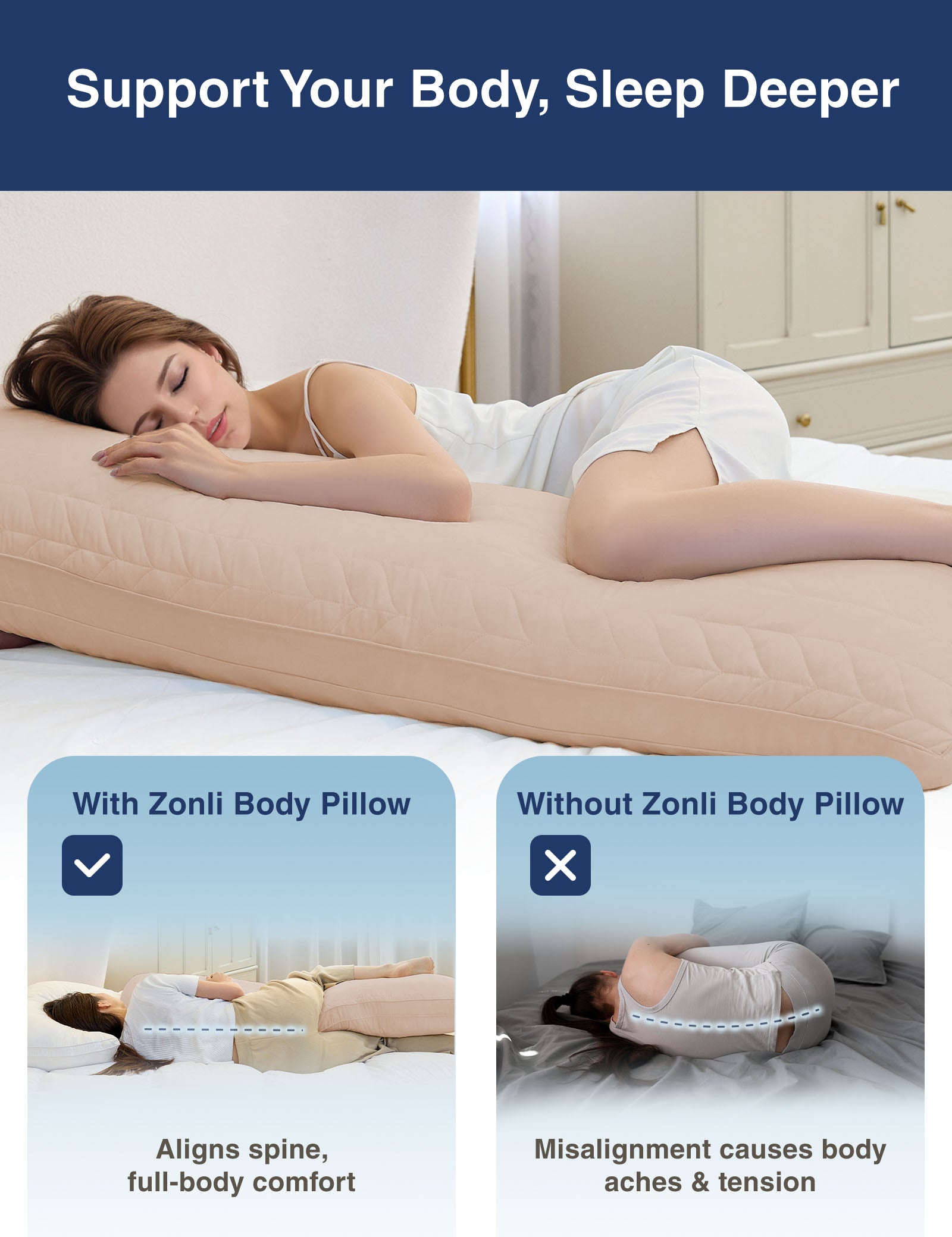PostureAlign Basic Body Pillow