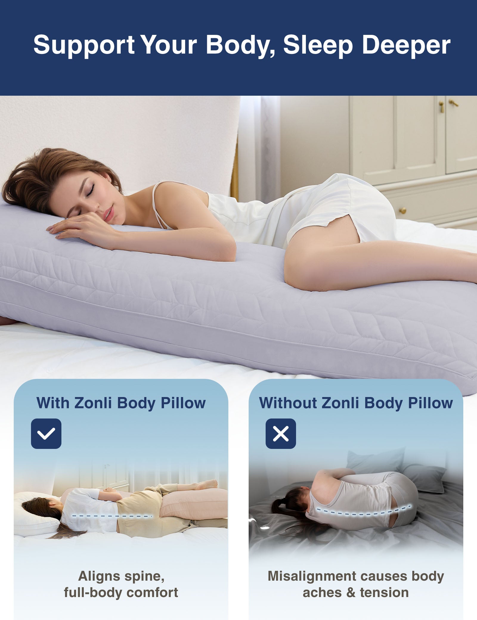 PostureAlign Basic Body Pillow