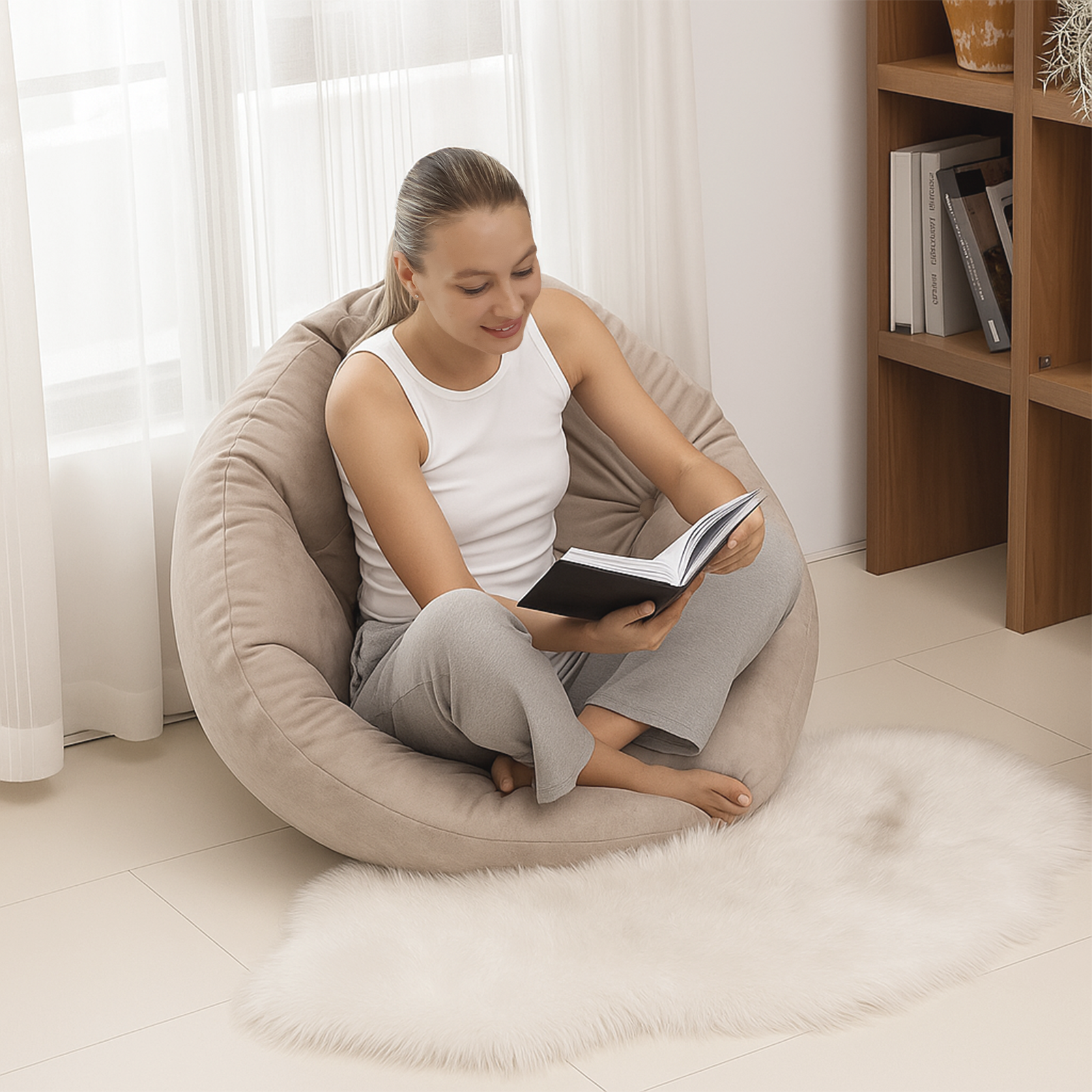 Scallop Nook Corner Floor Sofa