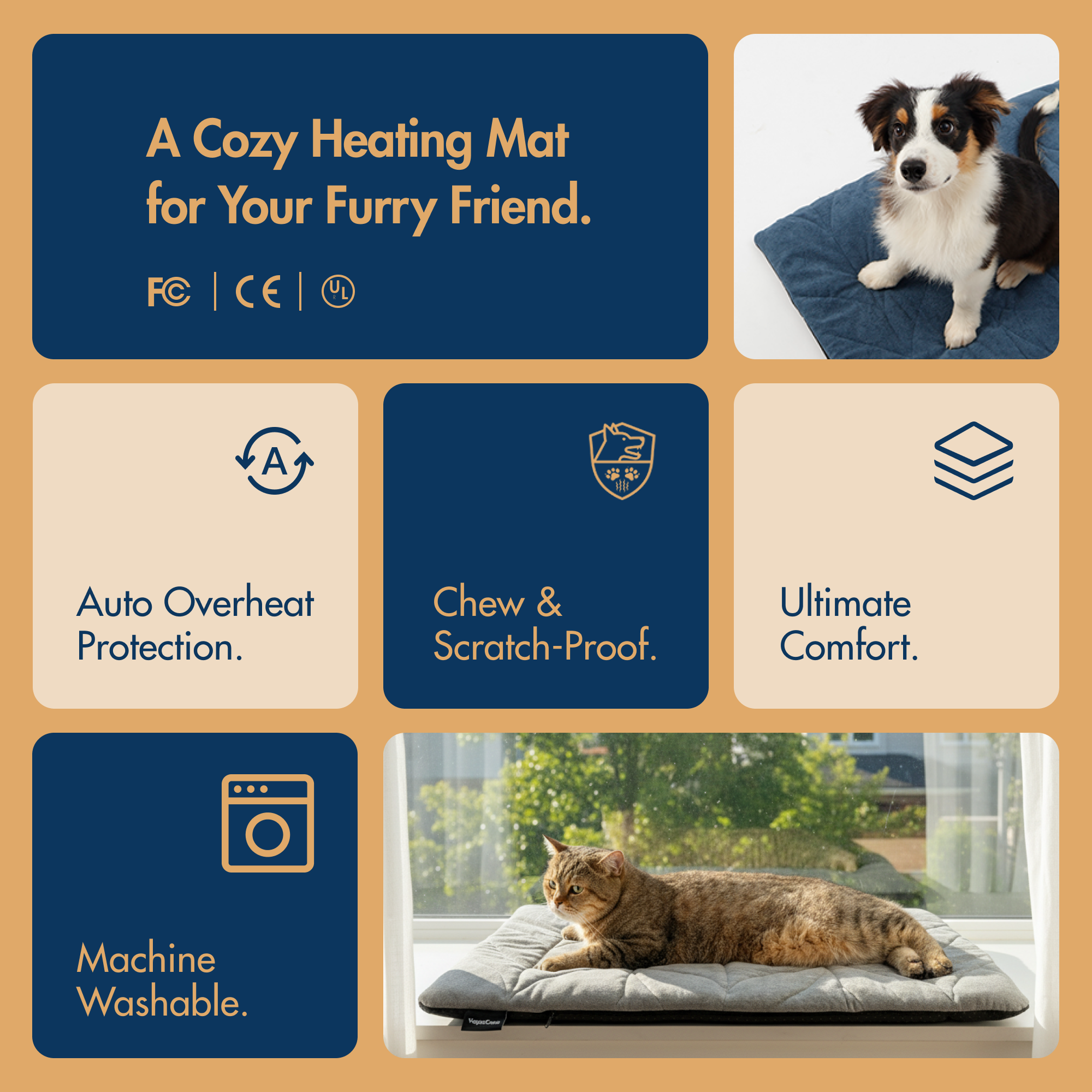 Square Electric Heated Pet Mat