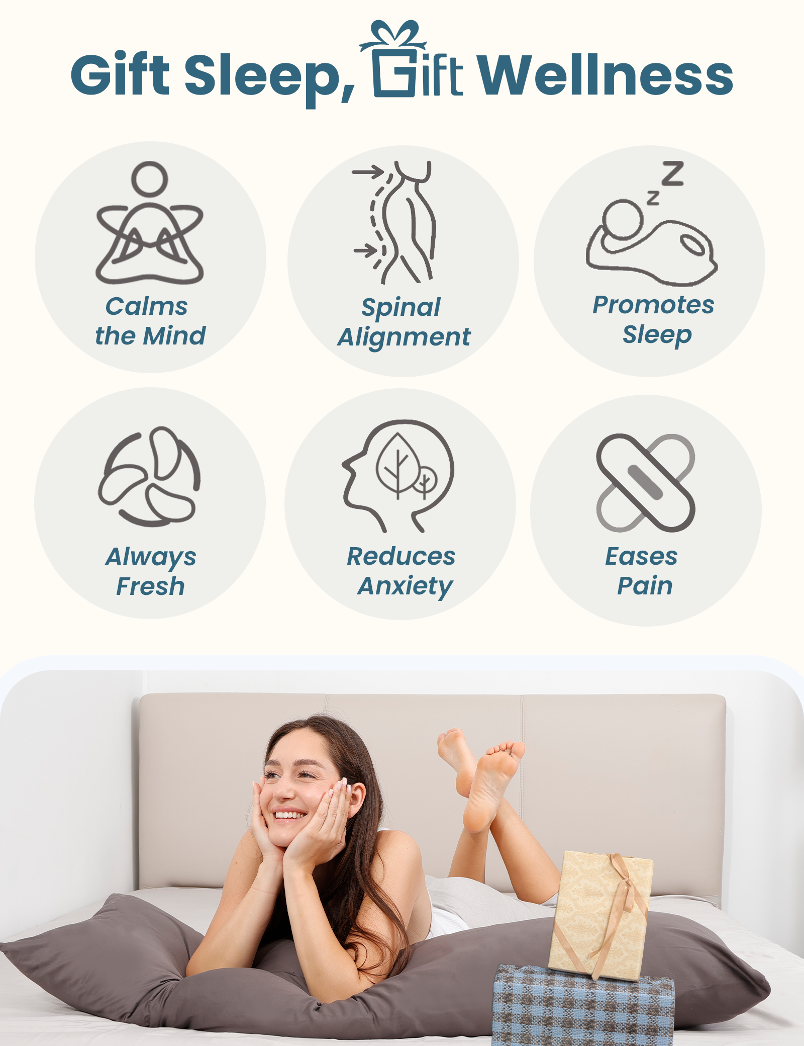 Bamboo Calm Weighted Body Pillow