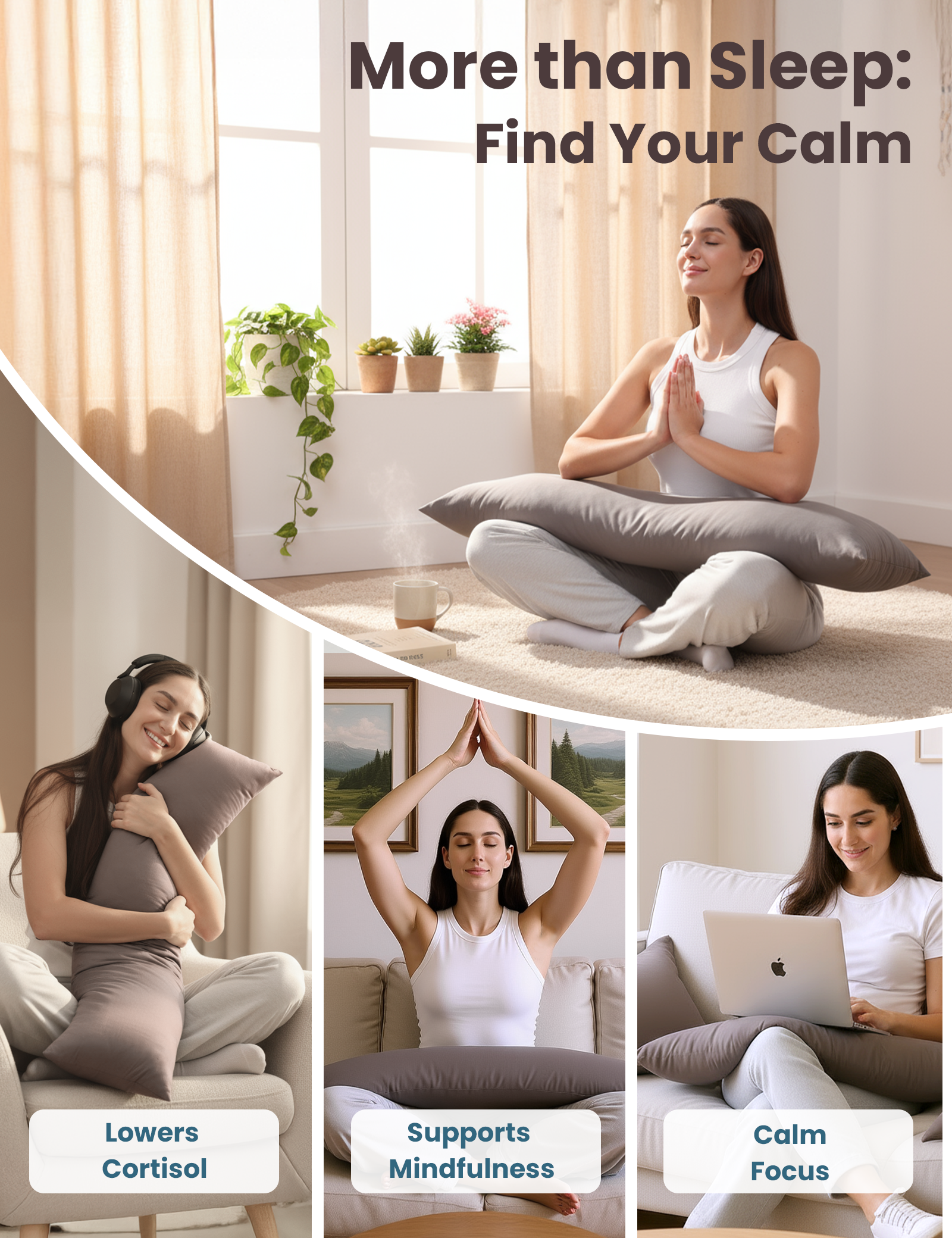 Bamboo Calm Weighted Body Pillow