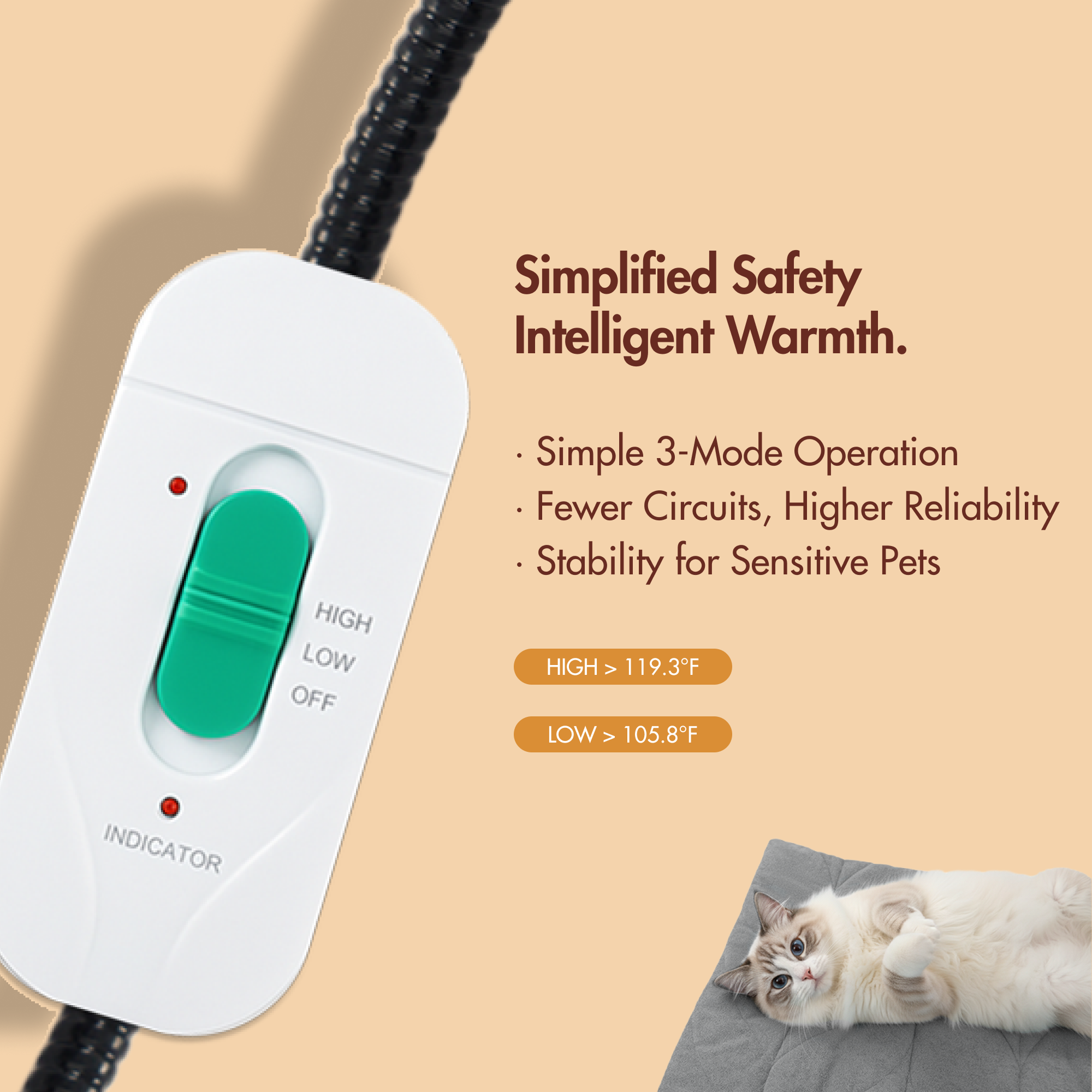 Square Electric Heated Pet Mat