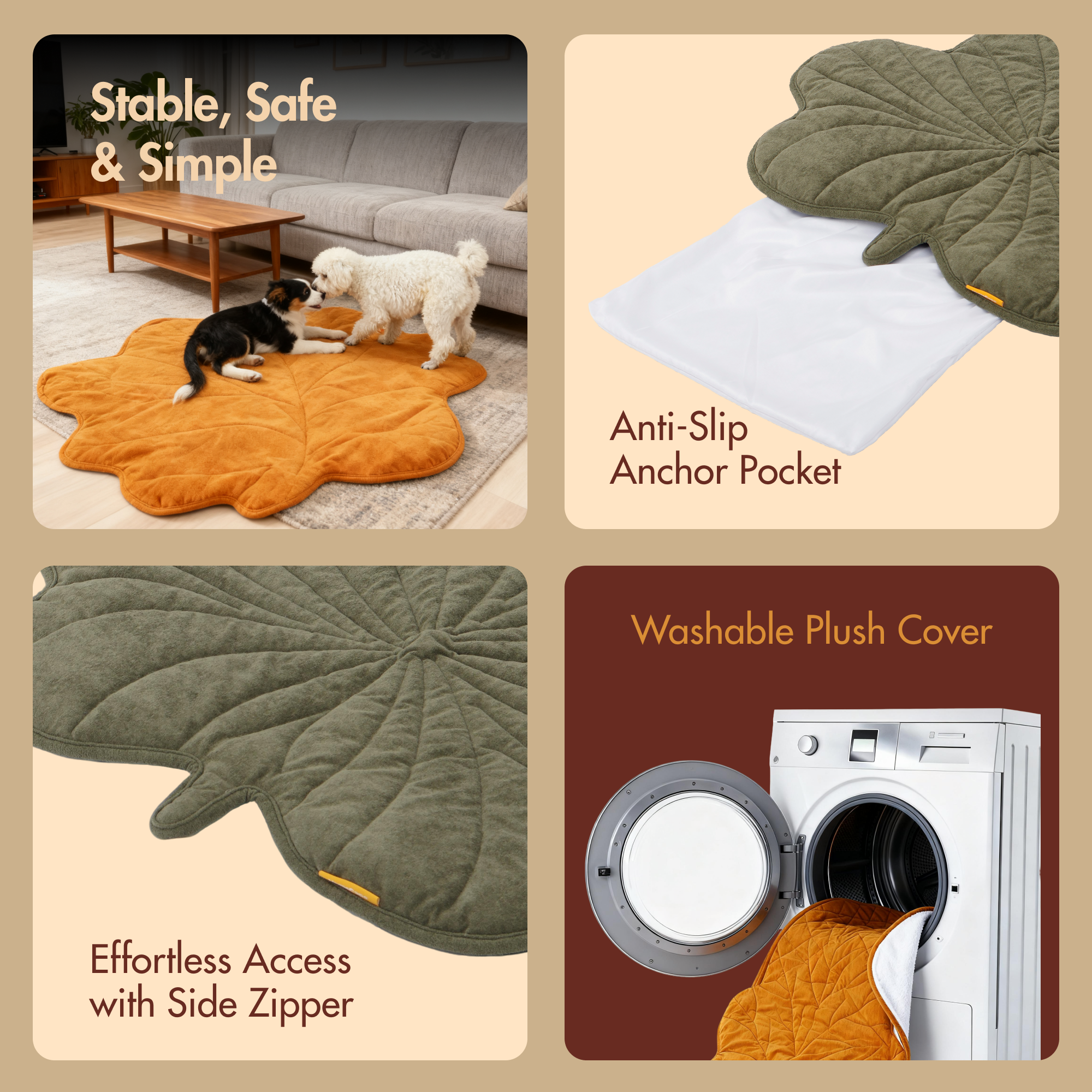 Maple Leaf-Shaped Pet Heating Mat